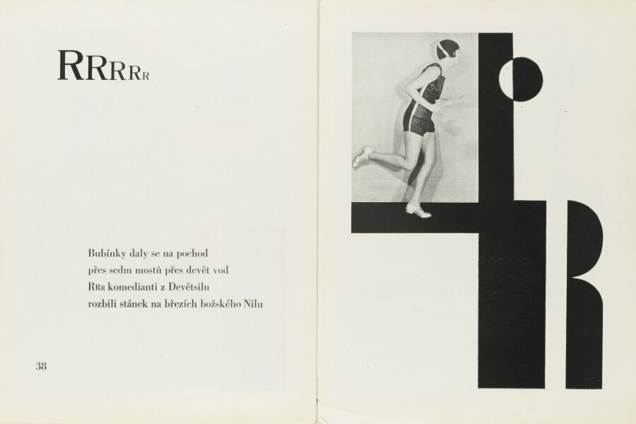 Struktury pohybu a ABECEDA - Karel Teige/Vítězslav Nezval, Abeceda, 1926 (písmeno R)